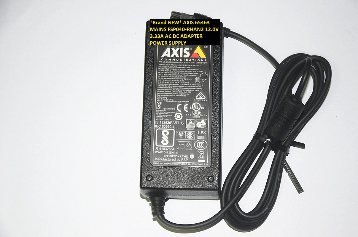 *Brand NEW* AXIS 12.0V 3.33A AC DC ADAPTER MAINS FSP040-RHAN2 65 *Brand NEW* AXIS 12.0V 3.33A AC DC ADAPTER MAINS FSP040-RHAN2 65